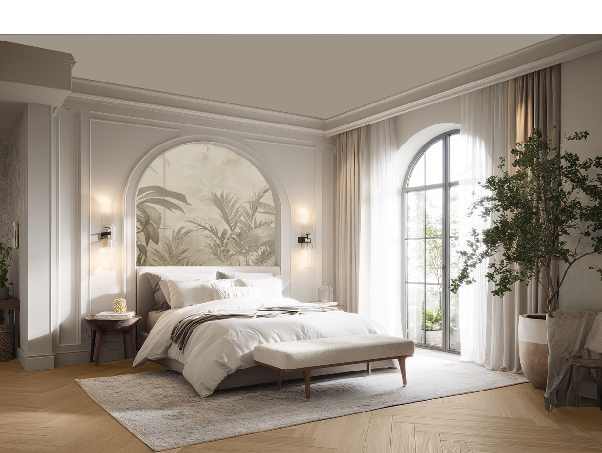 Spacious luxury bedroom